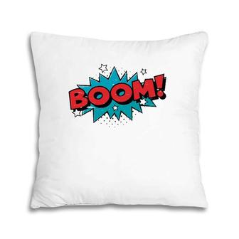 Boom Comic Book Cartoon Funny Pop Art Design Vintage Pillow | Mazezy UK