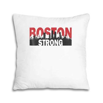 Boston Strong Vintage Boston City Skyline Tee Pillow | Mazezy