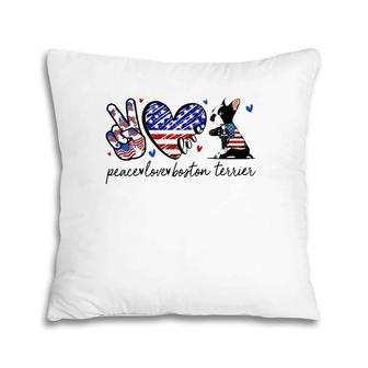 Boston Terrier Dog Lover Usa Flag 4Th Of July Pillow | Mazezy