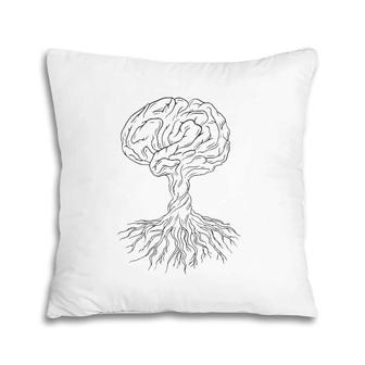 Brain Tree Hand Drawn Art Pillow | Mazezy