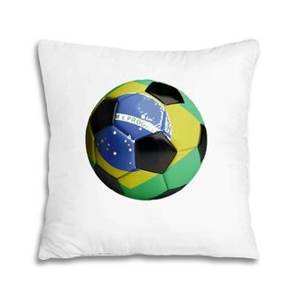 Brazil Flag Football Soccer Ball Pillow | Mazezy