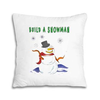 Build A Snowman Raglan Baseball Tee Pillow | Mazezy