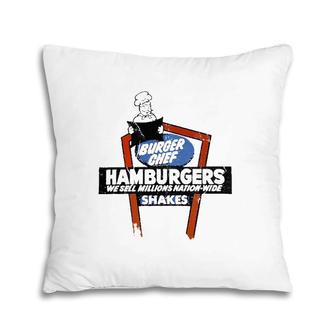 Burger Chef Vintage Sign Hamburgers Lover Gift Pillow | Mazezy DE
