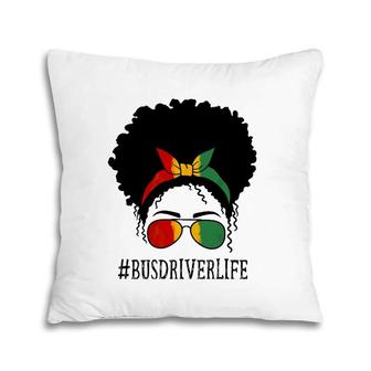 Bus Driver African Women Messy Bun Black History Month Pillow | Mazezy