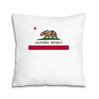 California 'Bear Republic' State Flag Pillow | Mazezy