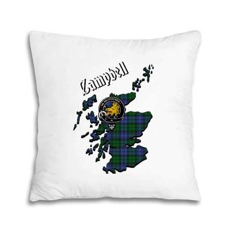 Campbell Tartan Map Campbell's Family Coat Of Arms Pillow | Mazezy
