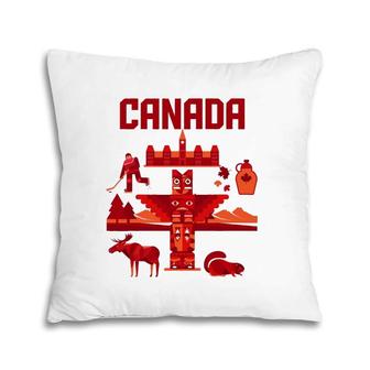 Canadian Gifts Moose Ice Hockey Player Canada Pillow | Mazezy CA