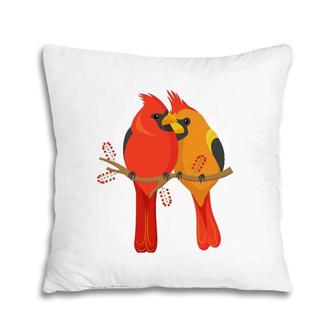 Cardinal Couples Gift Wedding Anniversary Valentines Him Her Pillow | Mazezy