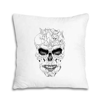 Cat Skull Halloween Costume Funny Horror Emo Graphic Pillow | Mazezy