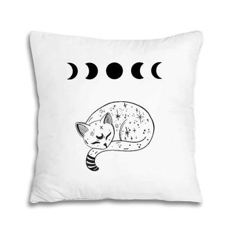 Cat Sleeping Under A Moon Eclipse Graphic Pillow | Mazezy