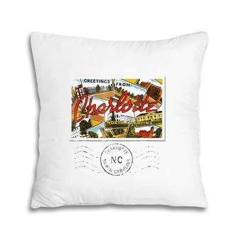 Charlotte Postcard North Carolina Nc Travel Pillow | Mazezy