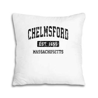 Chelmsford Massachusetts Ma Vintage Sports Design Black Design Pillow | Mazezy
