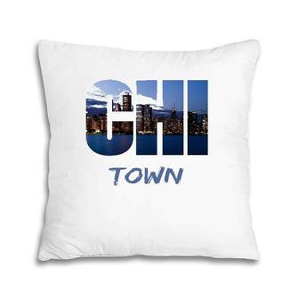 Chi Town Windy City Chicago Skyline Art Gift Southside Home Pillow | Mazezy