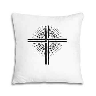 Christian Drummer Drum Sticks Cross Drumming For Jesus Pillow | Mazezy CA
