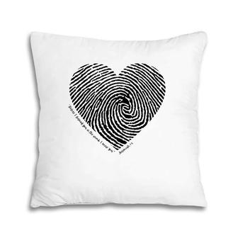 Christian Verse Jeremiah 1 5 Love Heart Fingerprint Pillow | Mazezy
