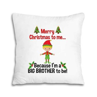 Christmas Big Brother Holiday Pregnancy Announcement Baby Raglan Baseball Tee Pillow | Mazezy