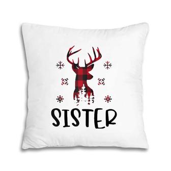 Christmas Family Clothing Deer Sister Raglan Baseball Tee Pillow | Mazezy