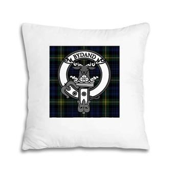 Clan Gordon Crest And Tartan Pillow | Mazezy