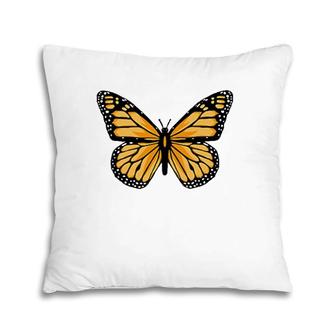 Classic Black And Orange Monarch Butterfly Icon Pillow | Mazezy CA