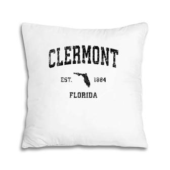 Clermont Florida Fl Vintage Sports Design Black Print Pillow | Mazezy