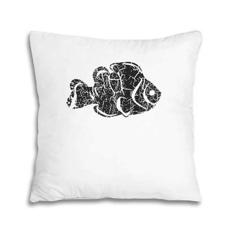 Clown Fish Distressed Print - Vintage Clown Fish Pillow | Mazezy
