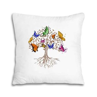 Colorful Butterfly Tree Nature Insect Beautiful Butterfly Pillow | Mazezy