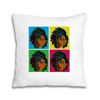 Colorful Locs Black Woman African American Black History Pillow | Mazezy