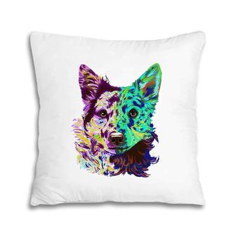 Colourful Splash Dog Mudi Pillow | Mazezy
