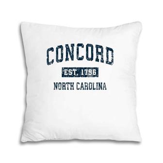 Concord North Carolina Nc Vintage Sports Design Navy Print Pillow | Mazezy