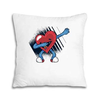 Cool Dabbing Heart Cute Valentines Day Gift Pillow | Mazezy