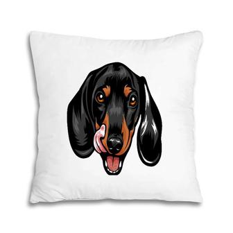 Cool Dachshund Dog Face Gift Pillow | Mazezy