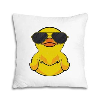 Cool Duckie Sunglasses Duckling Funny Ducky Rubber Duck Pillow | Mazezy