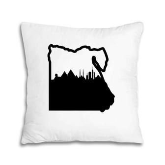 Cool Egypt Country Outline Cairo City Skyline Pillow