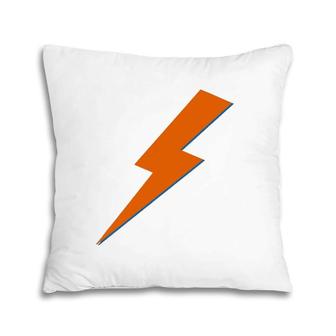 Cool Orange Blue Lightning Bolt Thunderlight Print Pillow | Mazezy