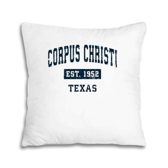 Corpus Christi Texas Tx Vintage Sports Design Navy Print Pullover Pillow | Mazezy