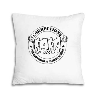 Corrections Officer Thin Silver Line Gift Pillow | Mazezy