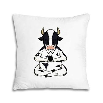 Cow Yoga Meditating Calf Yogi Bull Sitting Yoga Pose Namaste Pillow | Mazezy