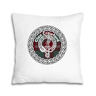 Crawford Surname Scottish Clan Tartan Crest Badge Pillow | Mazezy