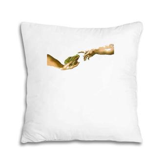 Creation Of A Frog, Funny Michelangelo Frog, Frog Owner Pillow | Mazezy