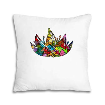 Crown Chakra Stainglass Lotus Flower Pillow | Mazezy