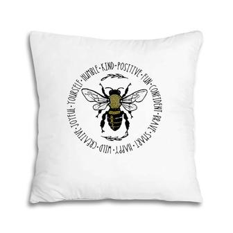Cute Bee Something Kind Positive Fun Confident Womens Pillow | Mazezy