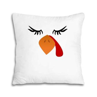 Cute Bird Face Funny Outfits For Thanksgiving Turkey Costume Pillow | Mazezy