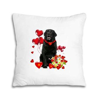 Cute Black Lab Valentines Day Funny Dog Valentine Gift Pillow | Mazezy
