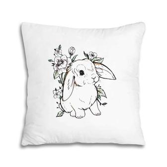 Cute Flower Rabbit - Bunny Lover Pillow | Mazezy