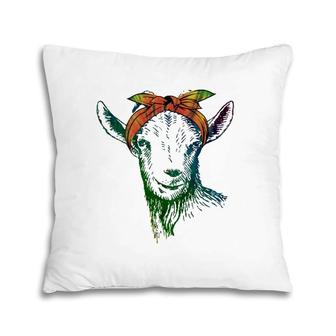 Cute Goat For Woman Perfect Gift Holidays Pillow | Mazezy