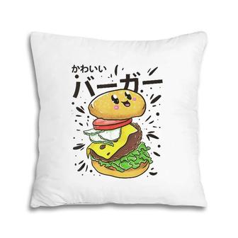 Cute Japanese Burger Kawaii Food Lover Pillow | Mazezy