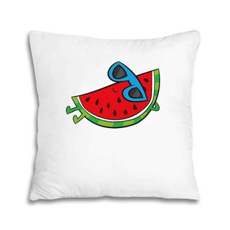 Cute Melon Summer Fruit Sunglasses On Watermelon Pillow | Mazezy