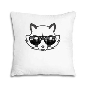 Cute Raccoon Wearing Sunglasses City Critter Pillow | Mazezy