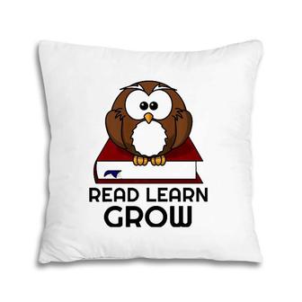 Cute Read Learn Grow Wise Owl English Teacher Design Pillow | Mazezy