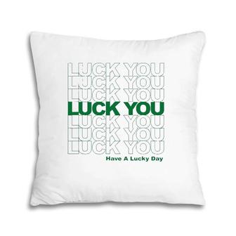 Cute Shamrock Lucky St Patricks Day Pillow | Mazezy